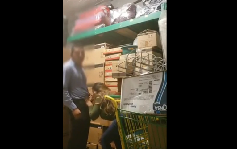 Hot brunette woman gets fucked in the storage room by her boss (fuck in spinneys, kendall_hot24)